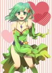  breasts cleavage detached_sleeves final_fantasy final_fantasy_iv green_eyes green_hair heart jewelry necklace purana rydia star 