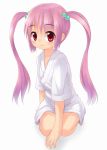  kneeling long_hair original pink_eyes pink_hair twintails ueno_musashi very_long_hair 