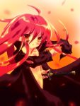  injury jewelry long_hair mokkei necklace nude red_eyes red_hair redhead serious shakugan_no_shana shana sword torn_clothes weapon 