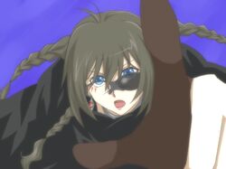  bad_id blue_eyes braid brown_hair choker cloak close-up earrings facial_mark facial_markings final_fantasy final_fantasy_unlimited foreshortening i_sawa jewelry omae_ni_fusawashii_soil_wa_kimatta solo sunglasses 