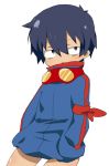  bad_id blue_hair goggles goggles_around_neck hands_in_pockets male simon solo tengen_toppa_gurren_lagann young youri19 