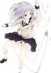  angel_beats! bad_id black_panties blazer long_hair motion_blur panties pantyshot silver_hair subachi tachibana_kanade underwear yellow_eyes 