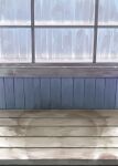  bench bus_stop commentary_request kaisen_chuui no_humans original wet window 