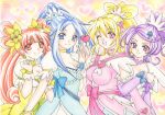  aida_mana cure_diamond cure_heart cure_rosetta cure_sword dokidoki!_precure hishikawa_rikka inunekochan kenzaki_makoto precure traditional_media watercolor_pencil_(medium) yotsuba_alice 