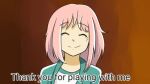  closed_eyes erbezdiez facing_death jumpsuit kaname_madoka lowres mahou_shoujo_madoka_magica pink_hair smile squid_game subtitled tearing_up tears vectored_background 