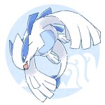  black_eyes bright_pupils commentary_request full_body kotone11152 looking_down lugia no_humans open_mouth pokemon pokemon_(creature) solo tongue white_pupils 