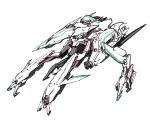  floating from_side highres ishiyumi looking_ahead mecha no_humans one-eyed original science_fiction sketch solo white_background 
