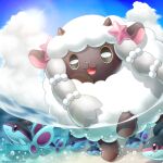  :d air_bubble bubble clouds commentary_request day finneon fish no_humans open_mouth outdoors partially_underwater_shot pokemon pokemon_(creature) sasabunecafe sky smile tongue wooloo 