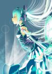  cable detached_sleeves hatsune_miku highres long_hair necktie solo thigh-highs thighhighs todoroki_(pixiv) twintails very_long_hair vocaloid wire zettai_ryouiki 