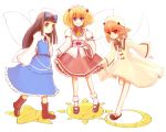  3girls crescent_moon dress fairy luna_child matsumoto_ryou star star_sapphire sun sunny_milk touhou wings 