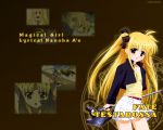 bardiche blonde_hair fate_testarossa mahou_shoujo_lyrical_nanoha mahou_shoujo_lyrical_nanoha_a&#039;s red_eyes signum skirt smile twintails 