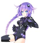  choujigen_game_neptune official_art platetume purple_hair purple_heart sega sega_genesis solo tights 