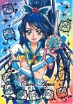  blue_eyes blue_hair cure_aqua dress foil_(fencing) futari_wa_pretty_cure long_hair minazuki_karen sword very_long_hair weapon yes!_precure_5 