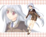 long_hair mahou_shoujo_lyrical_nanoha mahou_shoujo_lyrical_nanoha_a&#039;s mahou_shoujo_lyrical_nanoha_a's military military_uniform necktie red_eyes reinforce silver_hair skirt solo source_request uniform very_long_hair zoom_layer 