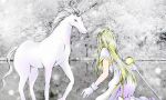  blonde_hair cleric gloves long_hair mint_adenade staff tales_of_phantasia unicorn 