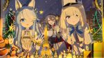  3girls against_glass ahoge animal_ears azur_lane bag blue_bow blue_eyes blue_hair bow box breasts cape capelet christmas_tree eiffel_tower epaulettes eyepatch fake_animal_ears foch_(azur_lane) fur-trimmed_headwear gift gift_box gotyou hair_over_one_eye hat holding holding_bag large_breasts le_terrible_(azur_lane) loading_screen long_hair maille-breze_(azur_lane) manjuu_(azur_lane) mechanical_ears medium_hair multicolored_hair multiple_girls official_art open_mouth purple_hair red_eyes red_headwear santa_hat see-through shopping_bag streaked_hair two-tone_hair violet_eyes white_cape white_hair 