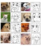  1boy bangs dog earrings expressions eyebrows_visible_through_hair guagua_sun hair_between_eyes highres jewelry lanxi_zhen meme multiple_views pointy_ears portrait the_legend_of_luo_xiaohei xuan_li_(the_legend_of_luoxiaohei) 