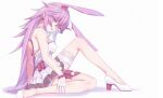  1girl :d animal_ears bangs dress fox_ears full_body gloves hat high_heels honkai_(series) honkai_impact_3rd legs long_hair nurse nurse_cap open_mouth pink_hair simple_background sleeveless sleeveless_dress smile solo violet_eyes white_background white_dress white_footwear white_gloves yae_sakura yae_sakura_(gyakushinn_miko) zaitou_(jiangyc) 