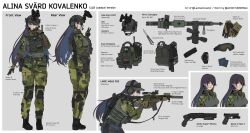  1girl aiming alina_svard_kovalenko_(laotianaviator) ammunition ammunition_pouch ar-15 assault_rifle balisong baseball_cap belt black_boots black_hair blue_eyes bodystocking boots brown_eyes buckle bulletproof_vest camouflage camouflage_pants camouflage_shirt combat_boots combat_helmet commentary commission commissioner_name condom ear_protection english_commentary fast_helmet flashlight glock glove_tan goggles goggles_on_headwear grey_hat gun gun_on_back gun_sling handgun harness hat helmet heterochromia highres holding holding_gun holding_weapon holster knee_pads knife laser_sight long_hair lwrc_m6 magazine_(weapon) maxturbo69 military military_combat_uniform military_uniform multicolored_hair night_vision_device oakley_gloves optical_sight original pants patch pouch pump_action rifle serbu_super-shorty shirt shorts shotgun_shell sight_magnifier sleeves_rolled_up snap-fit_buckle solo strap streaked_hair suppressor swedish_flag tactical_clothes tactical_gloves thigh_holster thigh_strap thighband_bodystocking twitter_username variant_set walkie-talkie watch watch weapon weapon_on_back white_background 
