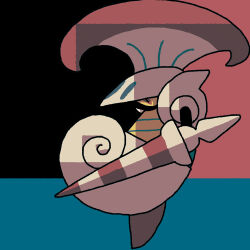  commentary escavalier full_body golden_spiral looking_ahead no_humans pokemon pokemon_(creature) saboteri_(savot) solo yellow_eyes 