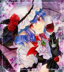  1girl adversarial_noise alto2019 commentary_request highres looking_at_viewer pointy_ears qr_code remilia_scarlet solo touhou traditional_media upper_body watermark 