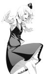  dress happy monochrome outstretched_arms rumia sawasawa short_hair spread_arms touhou 