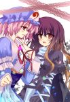  bad_id brown_eyes brown_hair hat hijiri_byakuren kiseri_momo multiple_girls pink_eyes pink_hair saigyouji_yuyuko touhou 