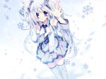  detached_sleeves hatsune_miku rugo snowflakes thighhighs vocaloid yuki_miku 
