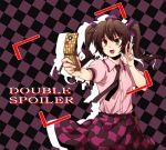  brown_hair cellphone double_spoiler himekaidou_hatate phone rex_k ribbon touhou twintails 