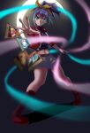  1girl belt blue_hair cowboy_shot green_eyes hair_intakes highres jacket looking_at_viewer multicolored_hair pocket ponytail red_jacket serena_(yuu-gi-ou_arc-v) skirt solo two-tone_hair yu-gi-oh! yu-gi-oh!_arc-v yuu-gi-ou yuu-gi-ou_arc-v zegege 