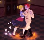  1boy 1girl blonde_hair blue_eyes red_eyes redhead star_butterfly star_vs_the_forces_of_evil tom_lucitor 