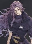  1boy battle_tendency capelet earrings horns jewelry jojo_no_kimyou_na_bouken kars_(jojo) lapel long_coat long_hair male_focus solo turtleneck wavy_hair yepnean 