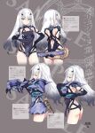  1girl armor armored_dress bangs black_dress black_gloves blue_armor breastplate breasts brown_eyes choco_(chocolate_shop) dress fairy_knight_lancelot_(fate) fate/grand_order fate_(series) gloves long_hair looking_at_viewer pauldrons pose science_fiction shoulder_armor sidelocks small_breasts solo thighs white_hair 