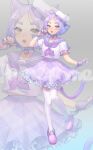  1other absurdres androgynous animal_ears cat_ears cat_tail choker crop_top hat highres jewelry milk_(utau) morinopome2 necklace pale_skin pastel_colors skirt tail thigh-highs utau 