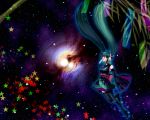  hatsune_miku sky space stars vocaloid 