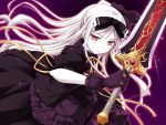  avril_(shukufuku_no_campanella) dress game_cg gloves gothic ko~cha long_hair red_eyes ribbons shukufuku_no_campanella sword weapon white_hair 