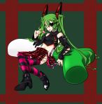  :p anais_(gothicdoll) candy cross crossed_legs detached_sleeves eyepatch green_eyes green_hair hatsune_miku heart_eyepatch highres legs_crossed lollipop long_hair navel pillow punk saliva saliva_trail shoes sitting skirt solo spring_onion striped striped_legwear striped_thighhighs themed_object thigh-highs thighhighs tongue twintails very_long_hair vocaloid 