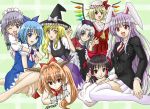  blue_eyes brown_hair cirno flandre_scarlet hakurei_reimu horns ibuki_suika izayoi_sakuya kaosu kirisame_marisa orange_eyes purple_eyes red_eyes reisen_udongein_inaba thighhighs to_love-ru toloveru touhou wink yagokoro_eirin yellow_eyes 