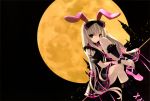  animal_ears black bunnygirl cradle kuroya_shinobu misaki_kurehito moon scan 