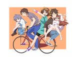  bicycle casual endless_eight koizumi_itsuki kyon nagato_yuki riding school_uniform suzumiya_haruhi suzumiya_haruhi_no_yuuutsu zuwako 