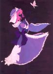  butterfly ghost hat pink pink_hair profile purple saigyouji_yuyuko touhou traditional_media 
