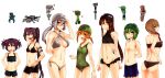  1boy 6+girls absurdres ander_(at2.) ass at2. bikini black_bikini blush brown_eyes brown_hair cave_spider closed_mouth collarbone covered_navel creeper criss-cross_halter cupa_(at2.) enderman eyebrows_visible_through_hair green_hair green_swimsuit grey_bikini grey_eyes grey_hair hair_bobbles hair_ornament halter_top halterneck highres long_hair looking_at_viewer minecraft multiple_girls navel one-piece_swimsuit open_mouth personification ponytail purple_hair red_eyes short_hair short_twintails skeleton_(minecraft) smile spider_(minecraft) swimsuit twintails villager_(minecraft) violet_eyes yaebi_(at2.) zombie_(minecraft) 