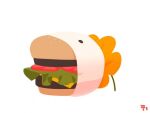  bread burger cheese eating flower flowey_(undertale) food hyeing02 lettuce meat open_mouth single_eye tomato undertale 