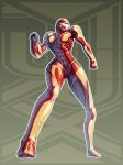  1girl arm_cannon breasts commentary_request crossover exposed_muscle female_titan full_body fusion highres medium_breasts metroid samus_aran shingeki_no_kyojin simple_background solo varia_suit weapon zededge 