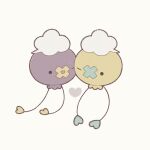  ;d affectionate alternate_color commentary_request cuddling drifloon heart moku_(mintchoco_310) no_humans one_eye_closed open_mouth pokemon pokemon_(creature) shiny_pokemon smile white_background 