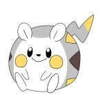  black_eyes closed_mouth creature full_body happy highres kottonmouth no_humans pokemon pokemon_(creature) simple_background sitting smile solo togedemaru white_background 