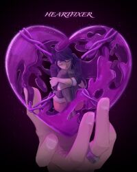  1boy 1girl adrien_agreste black_hair black_pantyhose character_name closed_eyes english_text episode_title heart highres hugging_own_legs jacket jewelry knees_up marinette_dupain-cheng miraculous_ladybug pantyhose pantyhose_under_shorts pink_shorts ring shorts signature sitting zakkych 