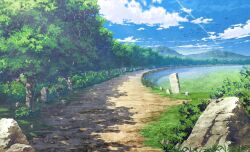  bird blue_sky clouds fence forest grass m_p_m mountain nature original outdoors road scenery sky summer tree 