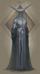  1boy absurdres full_body grin hand_on_cane highres monster original smile solo standing yin_zhe 