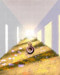  1other black_eyes character_request commentary creature cyclops english_commentary eyeball flower highres liminal_space no_mouth one-eyed other_focus patapi_(creature) patapon standing tinapaynarye 